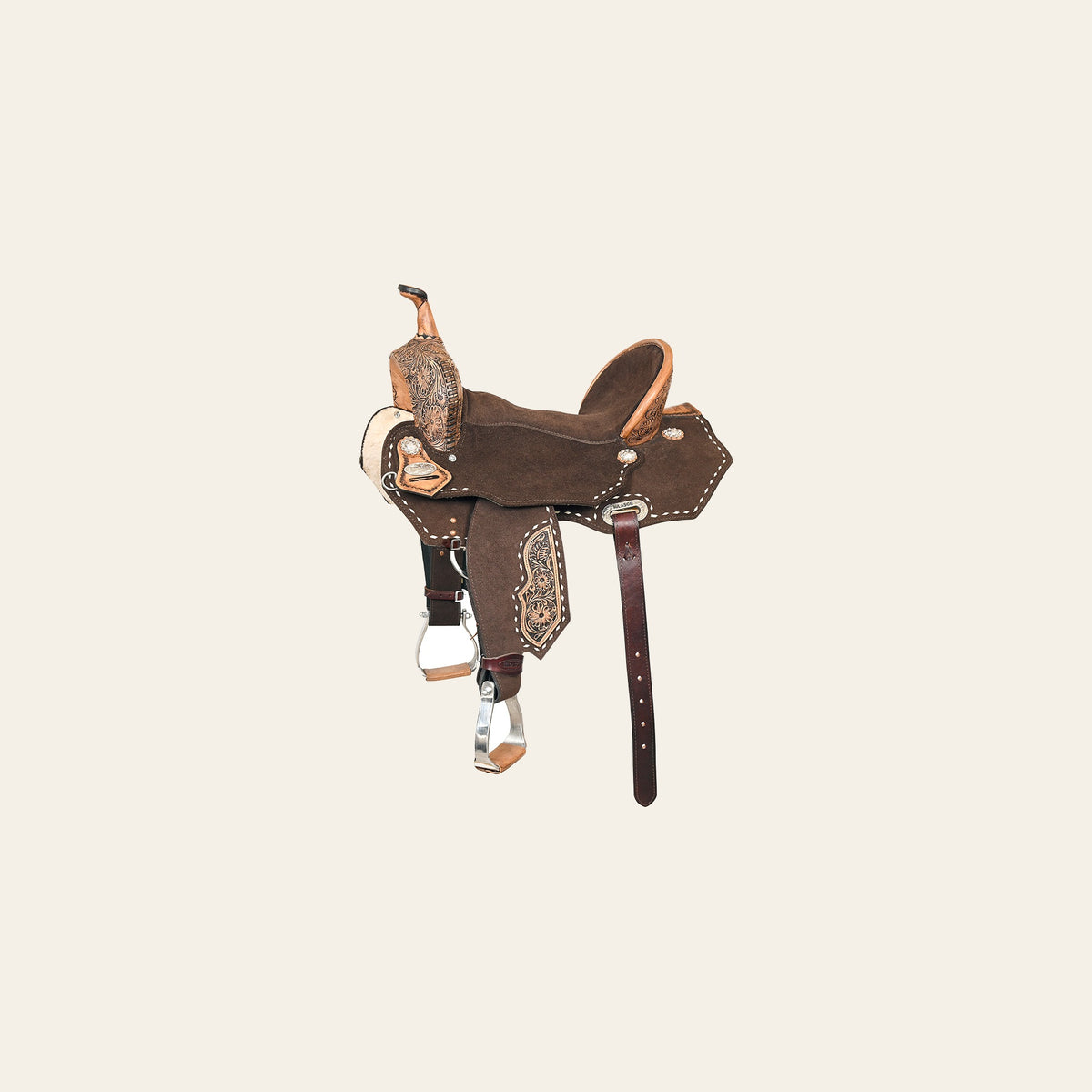 HILASON Flex Tree Western Horse Stud Trail Barrel American Leather Saddle Black | for Horses