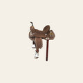 HILASON Flex Tree Western Horse Leaf Buckstitch Trail Barrel American Leather Saddle Brown | for Horses