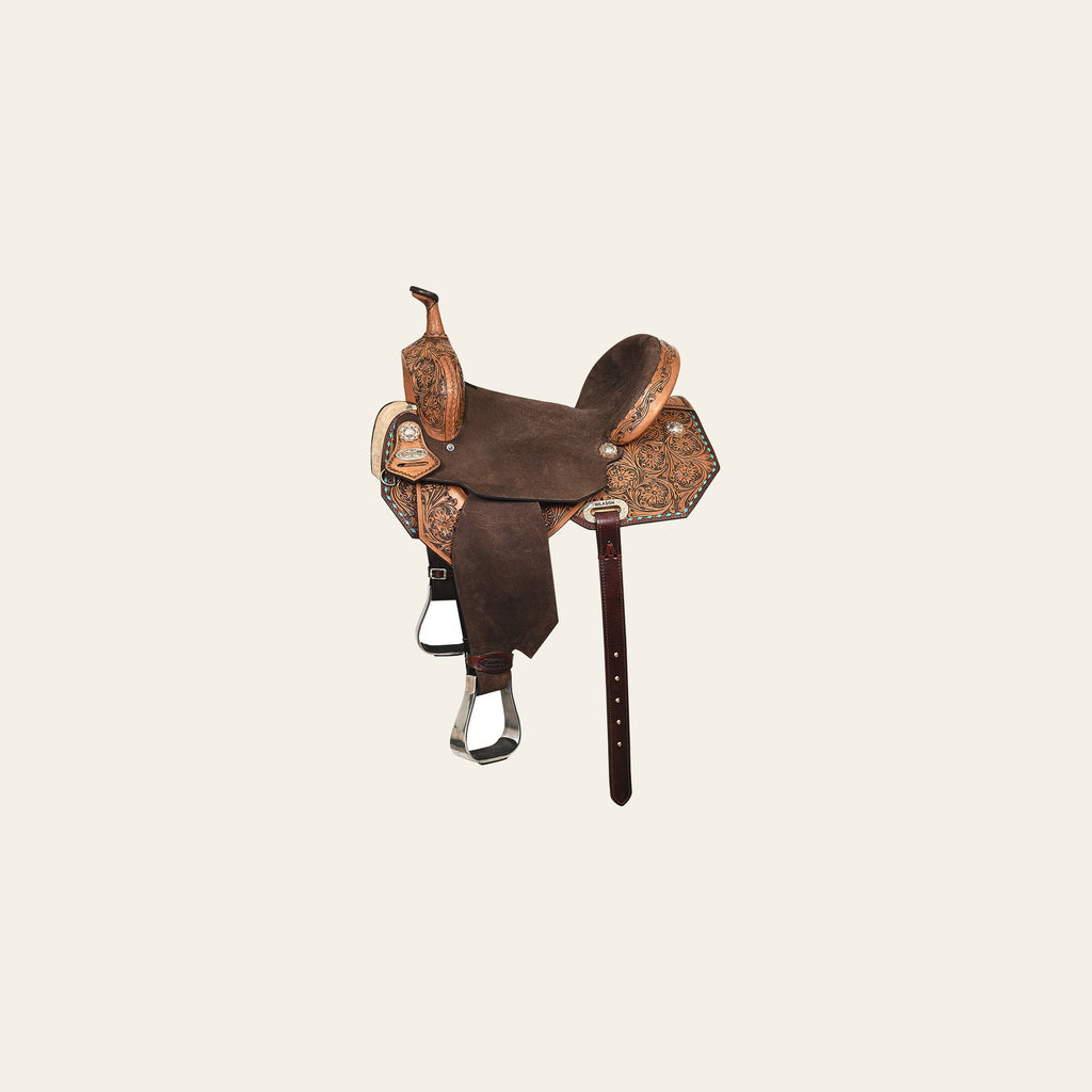 HILASON Flex Tree Western Horse Saddle American Leather Barrel Trail | for Horses