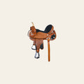 Hilason Flex Tree Western Horse Saddle American Leather Trail Barrel Tan With Floral Hand Carved