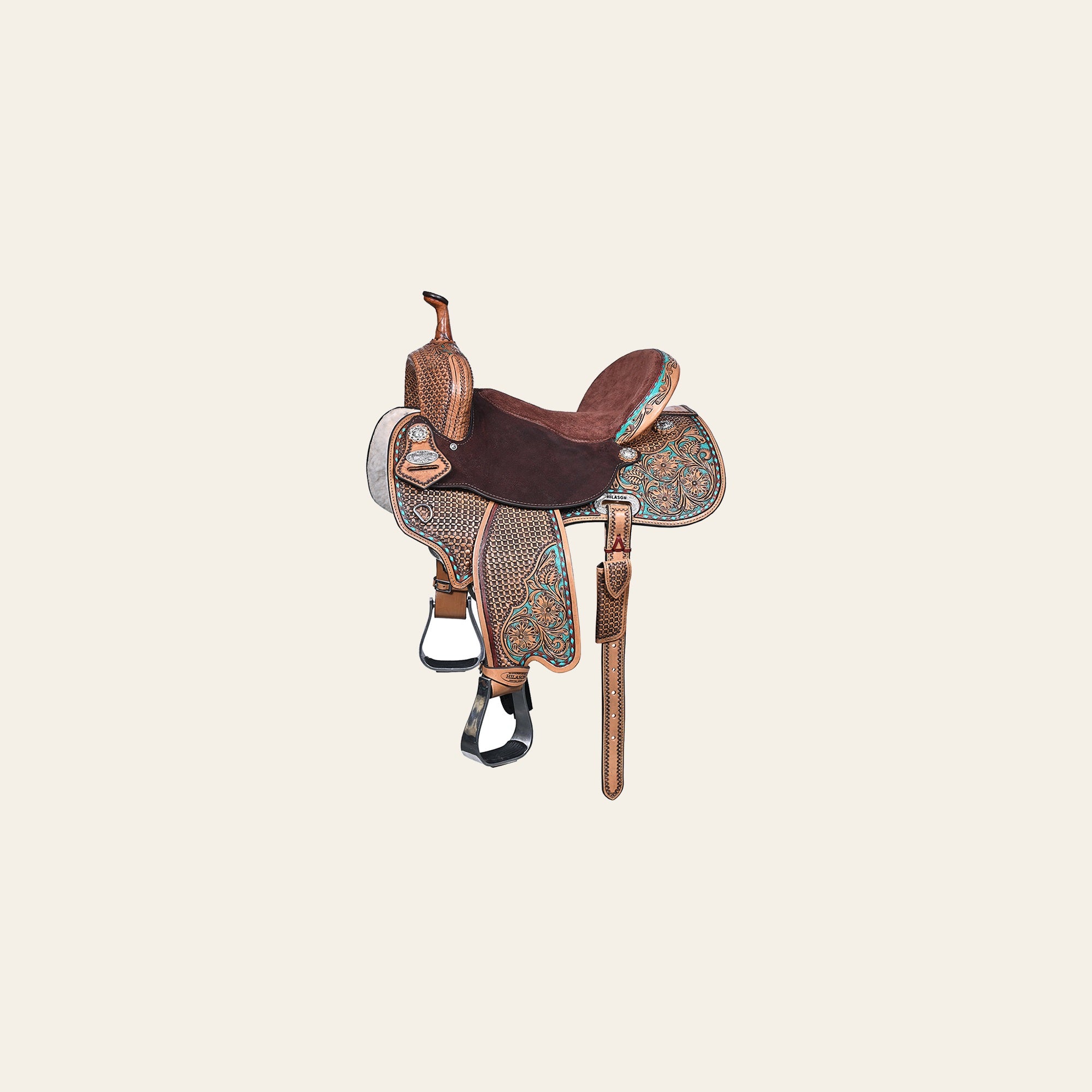 HILASON Flex Tree Western Horse Saddle in American Leather Barrel Trail | for Horses
