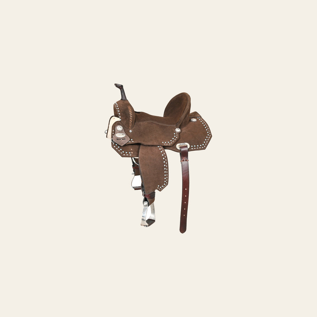 HILASON Flex Tree Western Horse Stud Trail Barrel American Leather Saddle Brown | for Horses