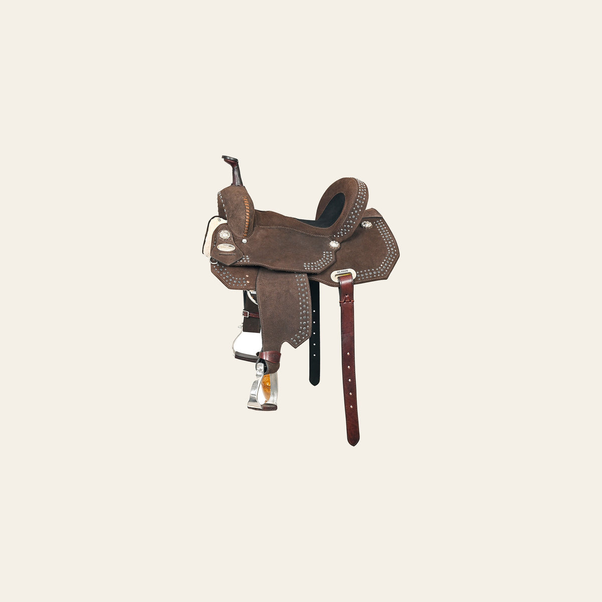 HILASON Flex Tree Western Horse Stud Trail Barrel American Leather Saddle Brown | for Horses