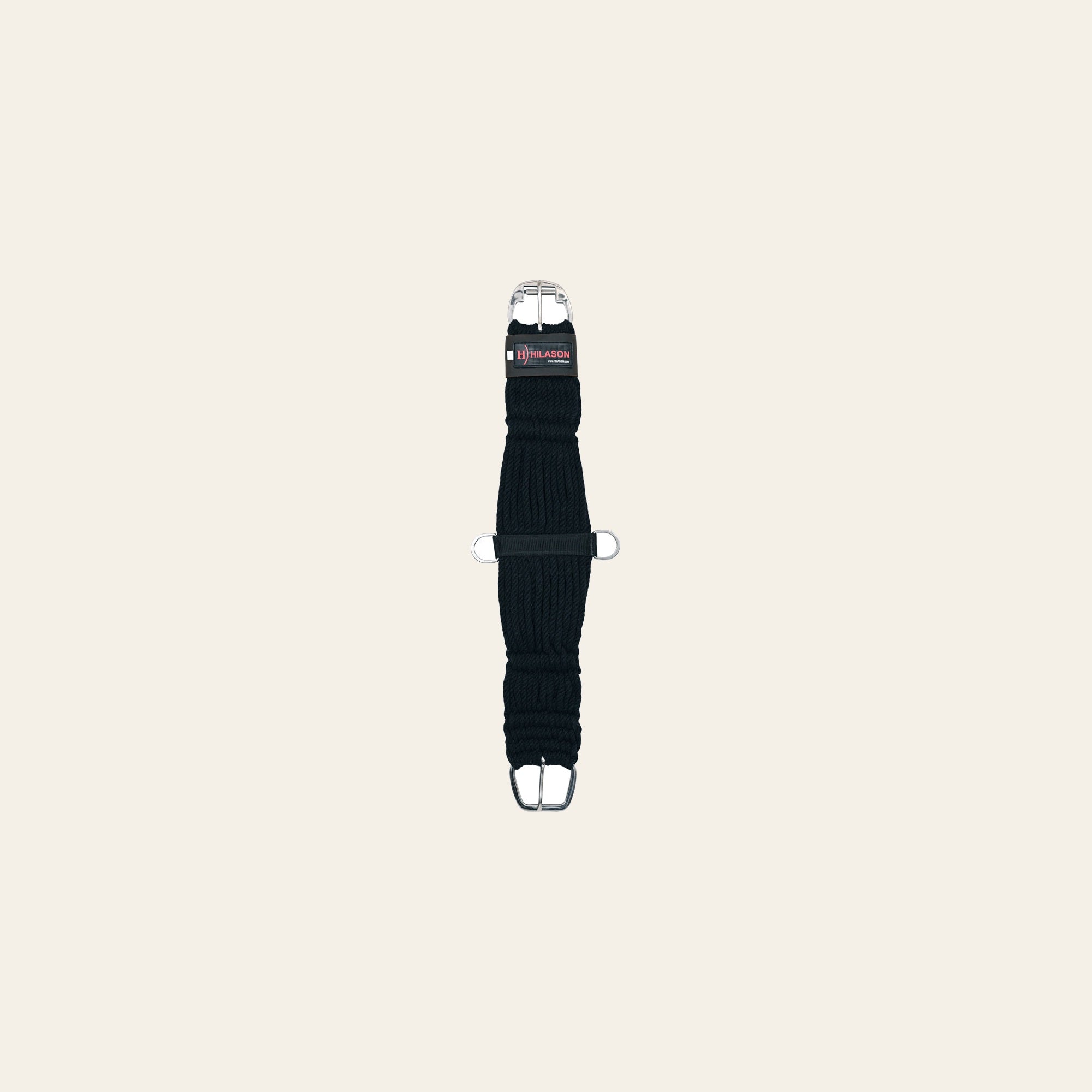 HILASON Horse Western 27 Strand Double Weave Black Roper Cinch | Girth Strap for Horses Back Saddle