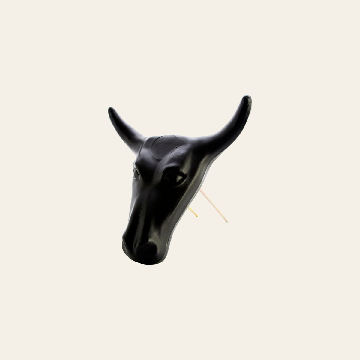HILASON Junior Black Steer Head Roping Dummy - 11.5" Horn Span 10.5"L X5"D Black