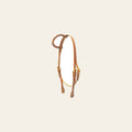 Hilason Single Ear Horse Headstall W/ Chicago Screw Cheeks Tan