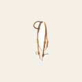 Hilason Single Ear Horse Headstall W/ Throat Laced Cheeks Tan