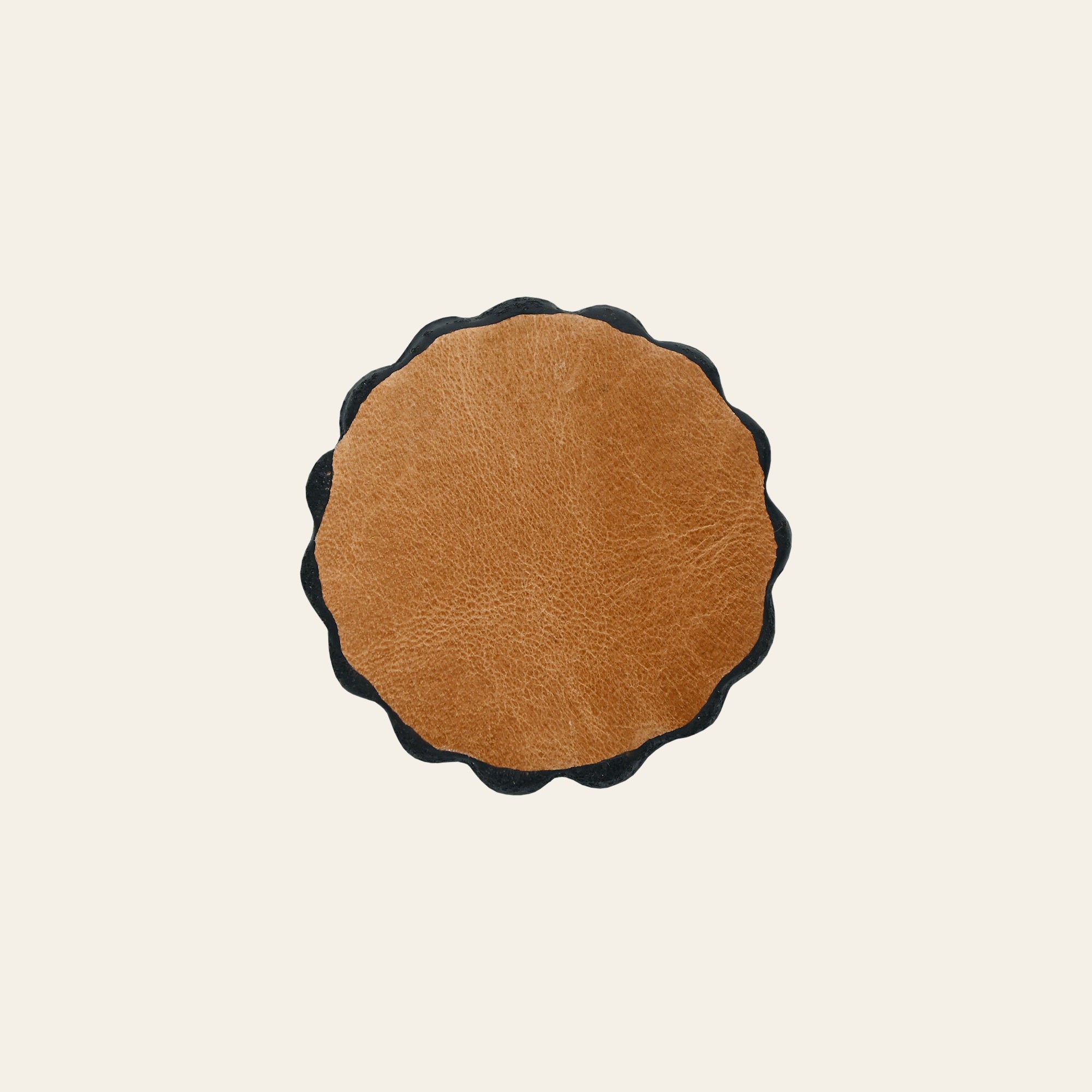 Hilason Plain Scalloped Leather Rosette Concho Saddle Tack Tan 1-3/4"