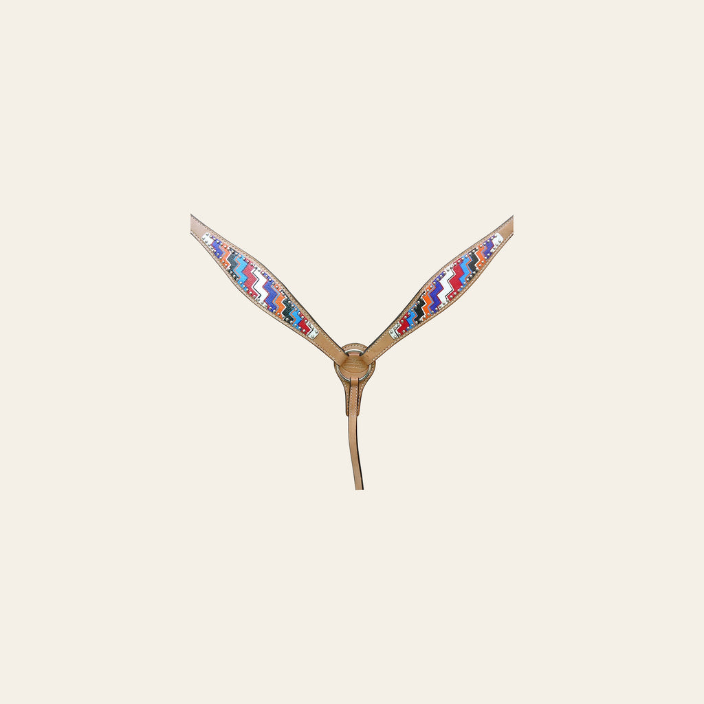 HILASON Western Horse Leather Headstall & Breast Collar Set Geometry