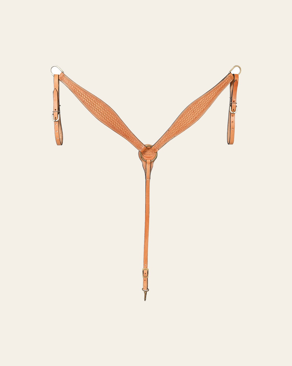 Hilason Western American Leather Horse Breast Collar - Basketweave Tack
