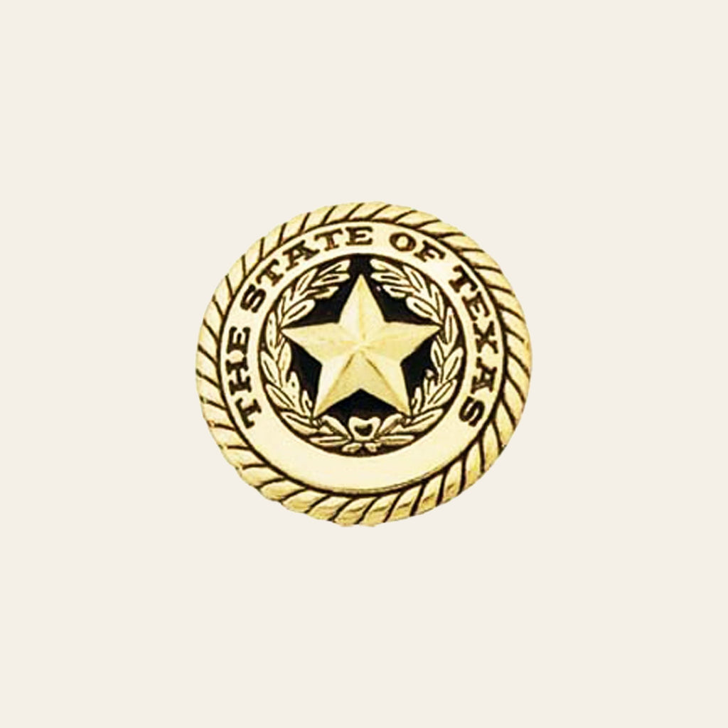 1-1/4 In Western Texas Seal Concho Round Shape Brass Plated