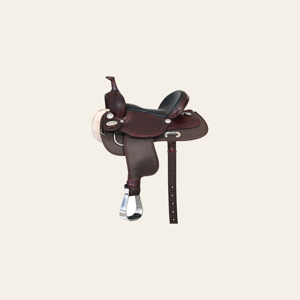 HILASON Western Child Horse Trail Show Saddle Synthetic Pleasure Riding Brown