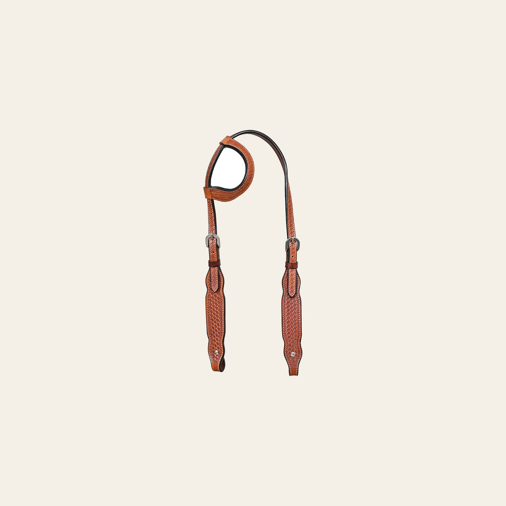HILASON Western Horse Genuine Leather Headstall Tack Basketweave Tan
