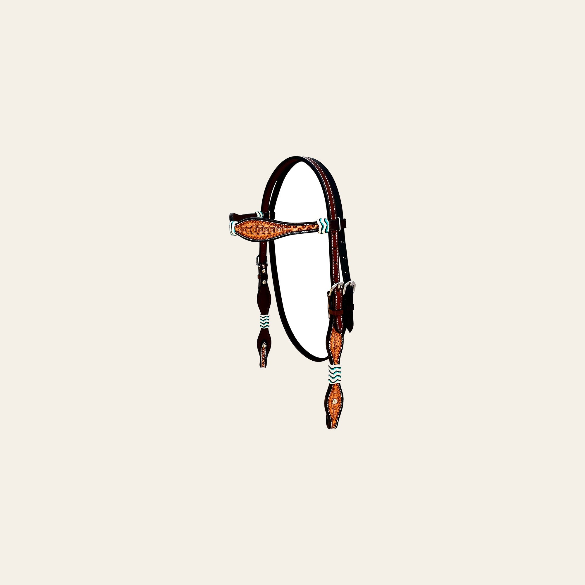 HILASON Western Horse Headstall Rawhide Braided American Leather Tan | Breast Collar Tack Set for Horses