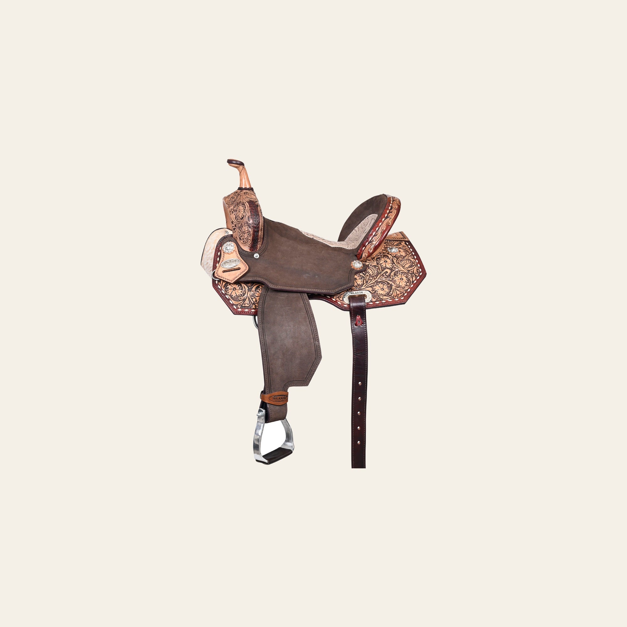 Hilason Western Horse Flex Tree Barrel Trail In American Leather Saddle Brown