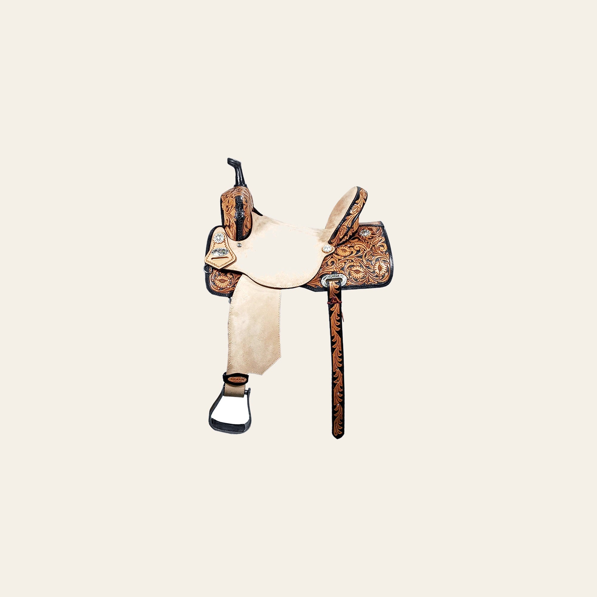 Hilason Western Horse Flex Tree Barrel Trail In American Leather Saddle Tan