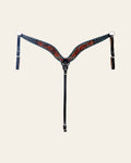 Hilason Horse Floral Hand Carved American Leather Breast Collar Headstall Brown