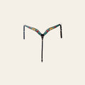 Hilason Horse Floral Hand Painted American Leather Breast Collar Headstall Black