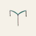 Hilason Horse Floral Hand Painted American Leather Breast Collar Headstall Turquoise