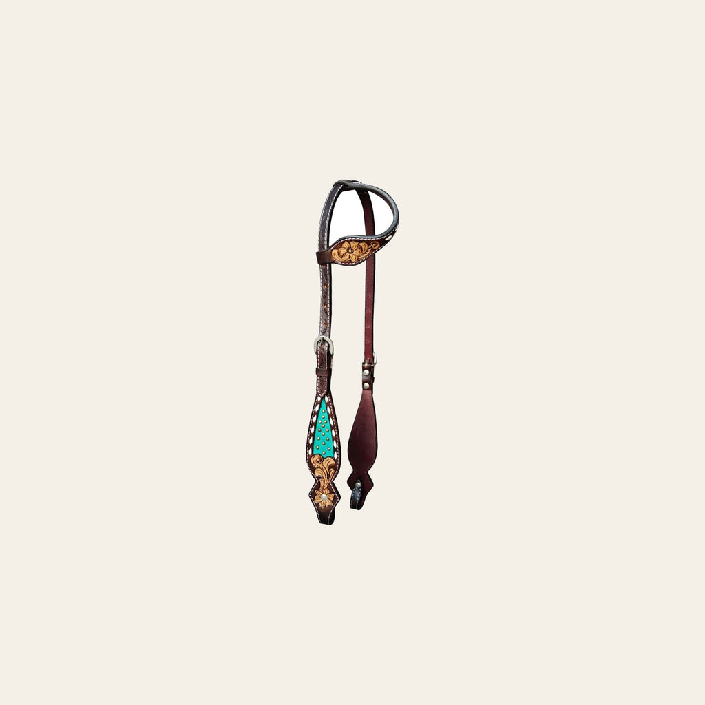 HILASON Western Horse Floral Headstall Breast Collar American Leather Tack Set