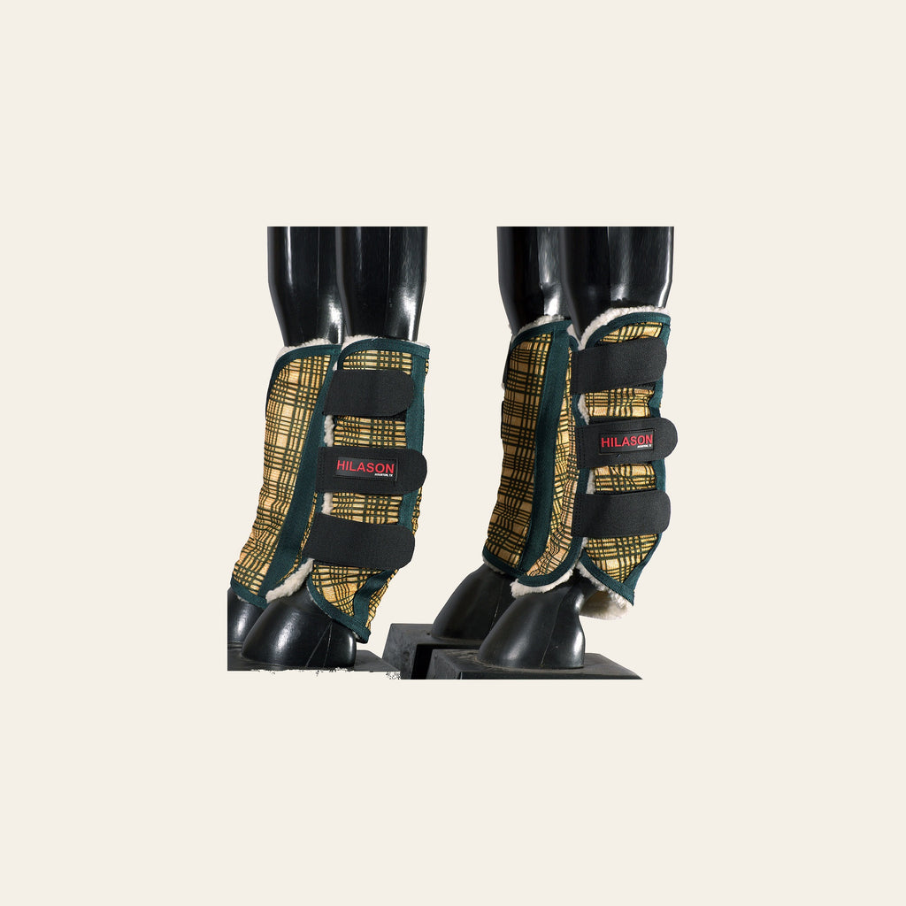 Hilason Horse Fly Boots Uv Protection Fleece Lined Plaid