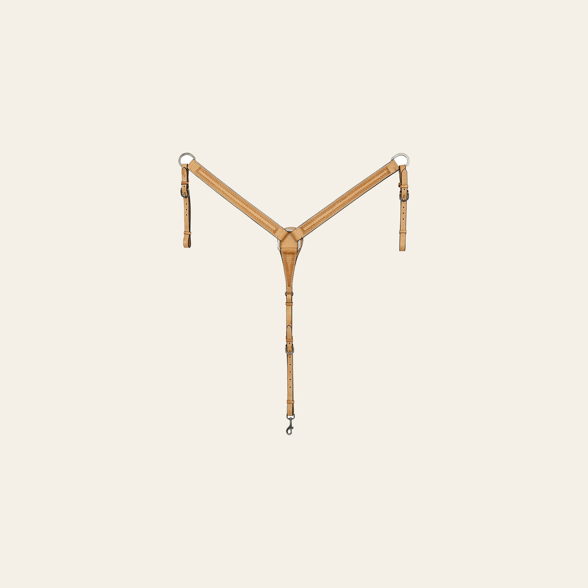 HILASON Western Horse Genuine Leather Hand Tooled Headstall Breast Collar Tan