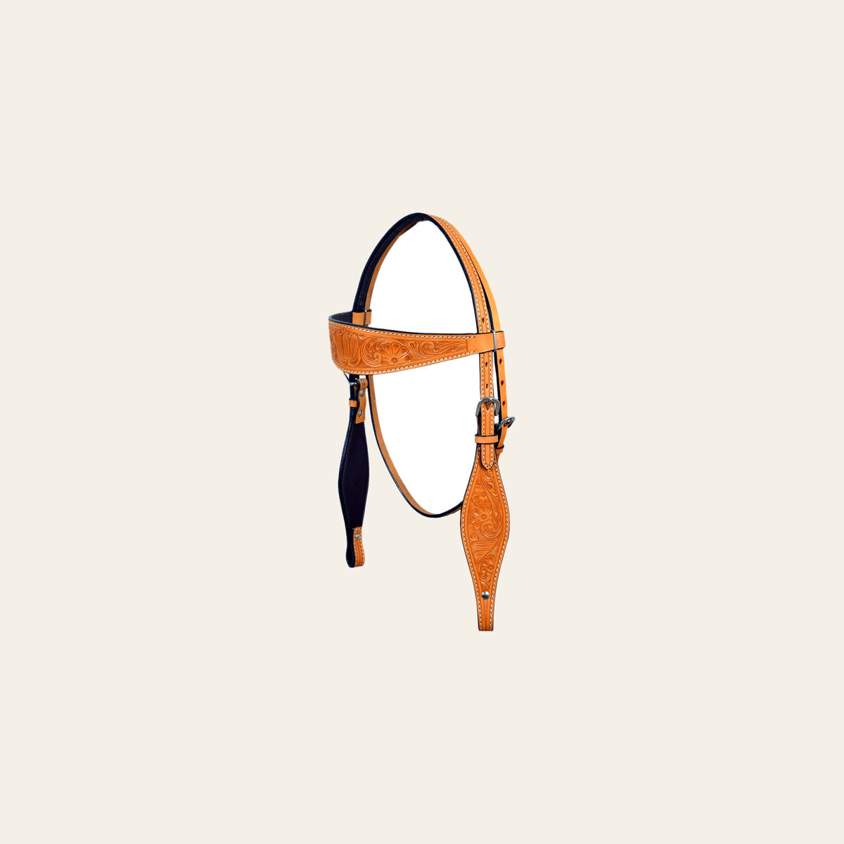 HILASON Western Horse Genuine Leather Headstall Floral Carved Tan Tack | Bridle