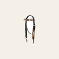 Hilason Western Horse Floral Hand Painted American Leather Headstall Dark Brown