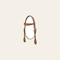 Hilason Western Horse Genuine Leather Headstall Bridle Engraved GS Concho Chestnut