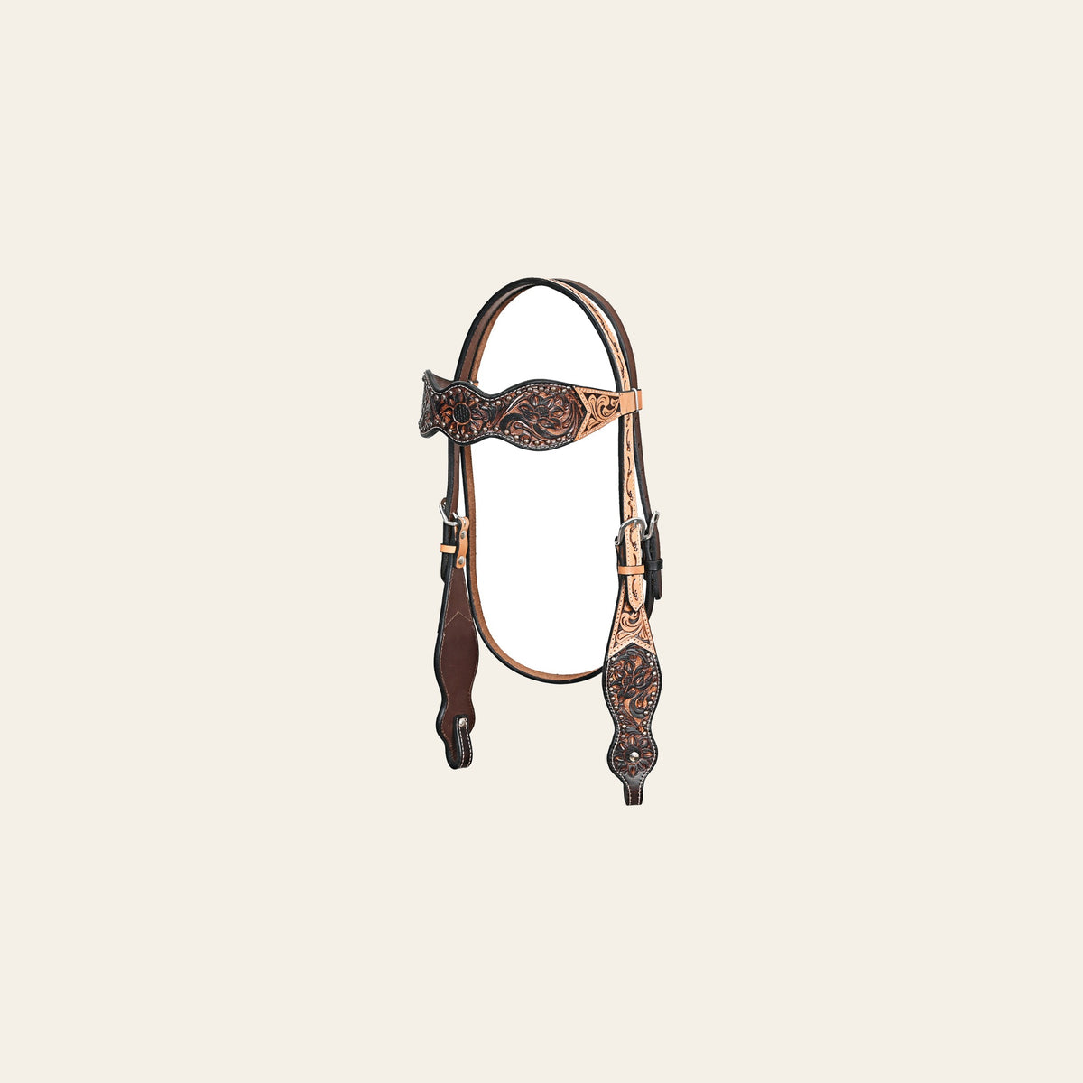 HILASON Western Horse Floral Headstall Breast Collar Set American Leather Brown | Tack for Horses