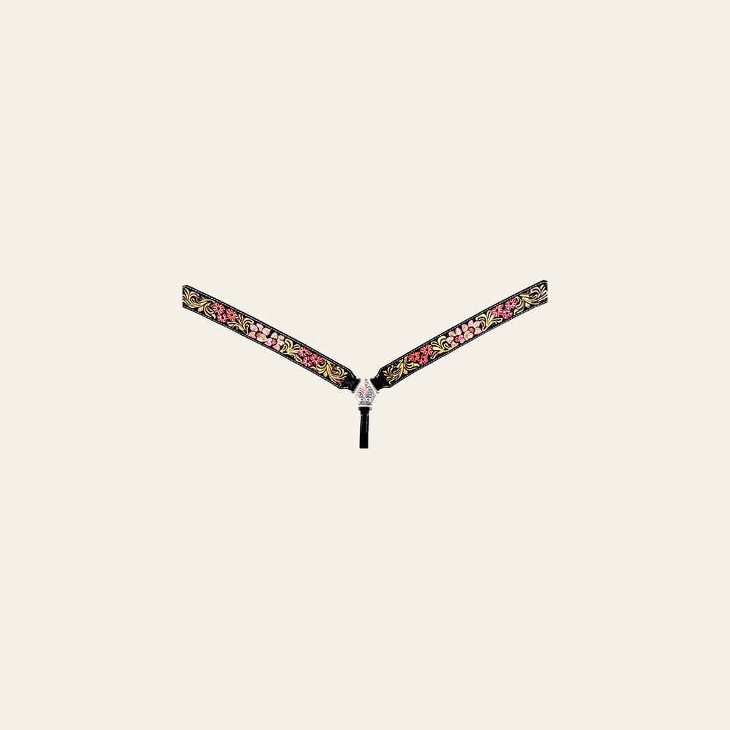 HILASON Western Horse Floral Headstall Breast Collar Set American Leather Brown