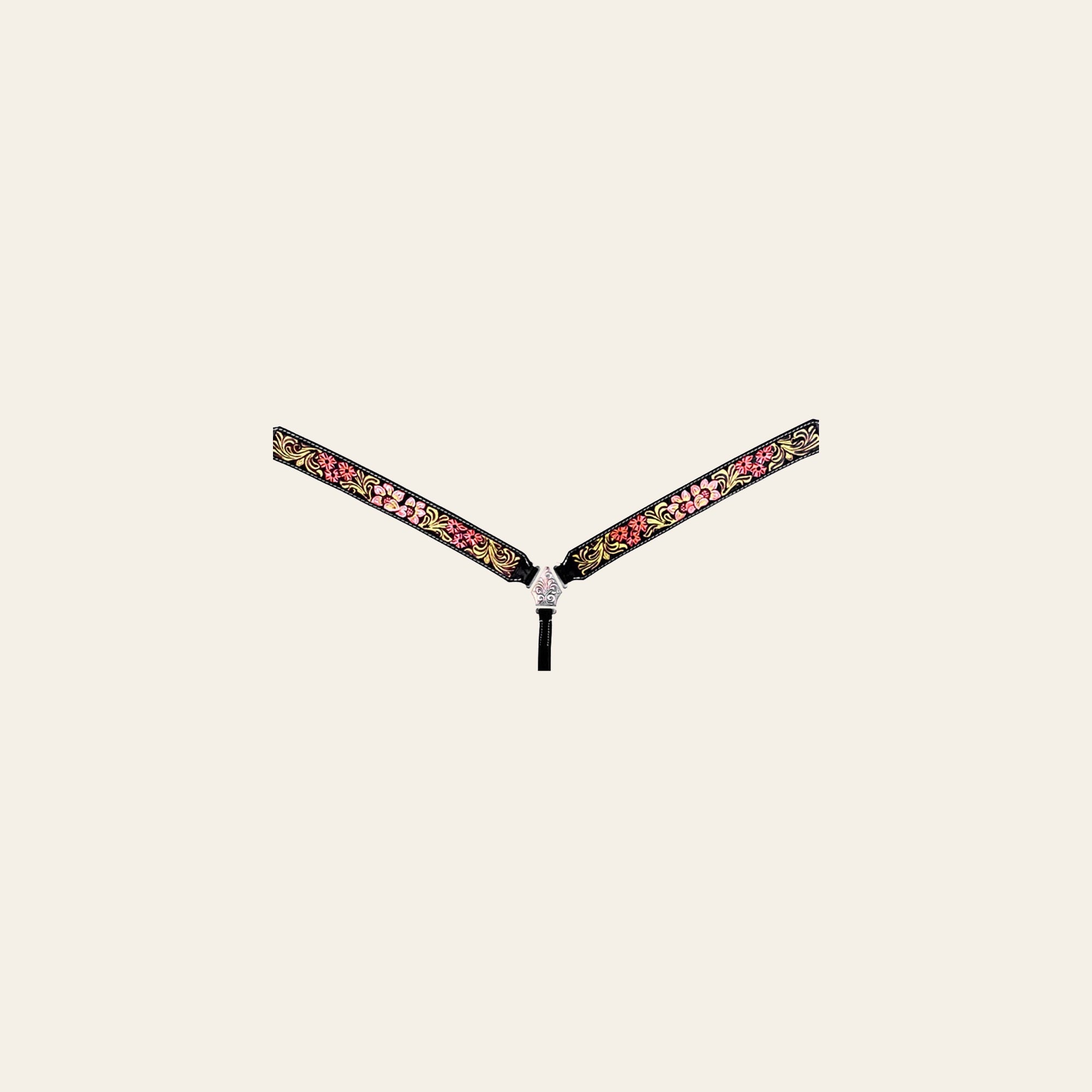 HILASON Western Horse Floral Headstall Breast Collar Set American Leather Brown