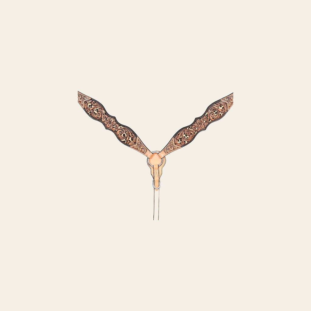 HILASON Western Horse Headstall Breast Collar Leather Brown | Tack Set for Horses