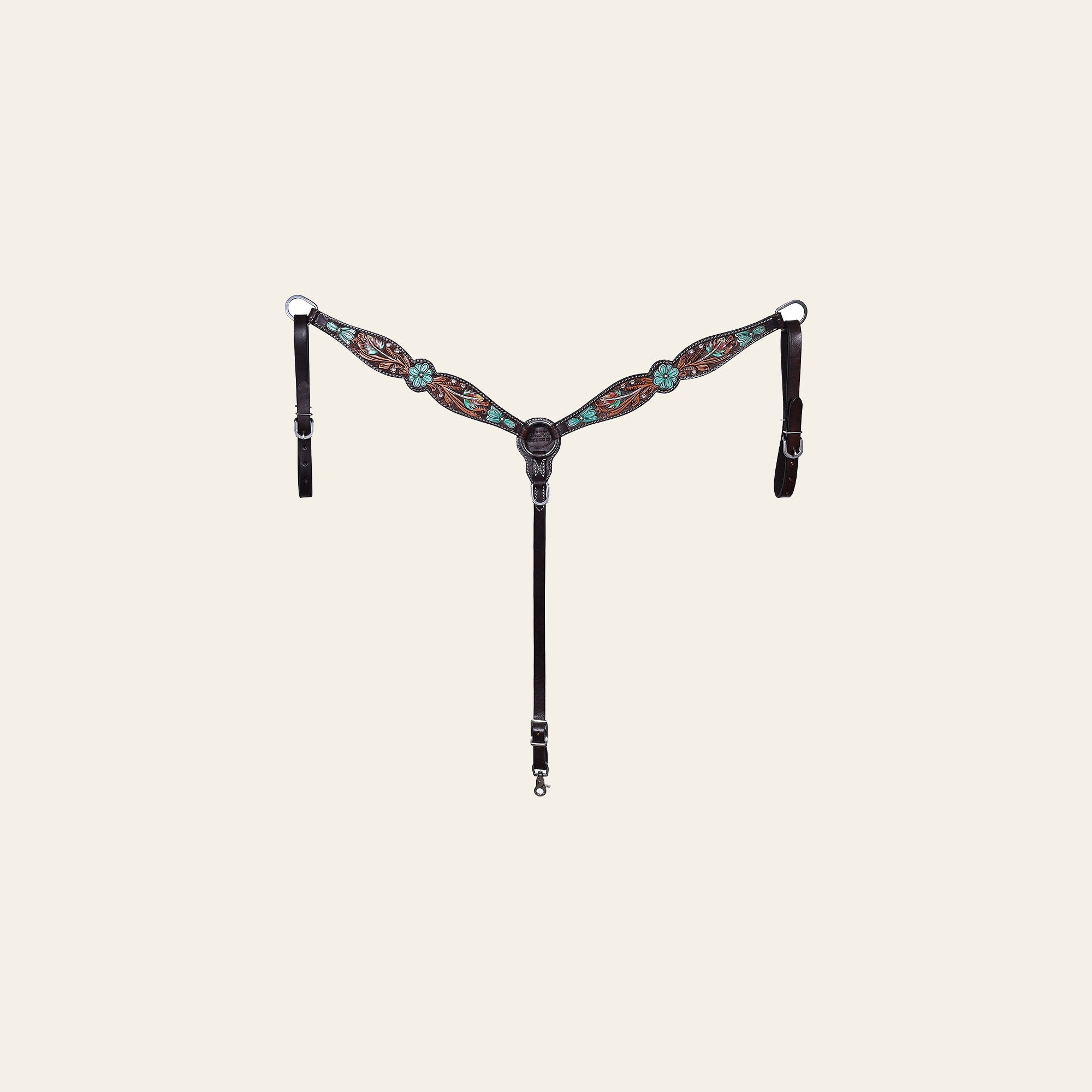 HILASON Western Horse Headstall Breast Collar American Leather Floral
