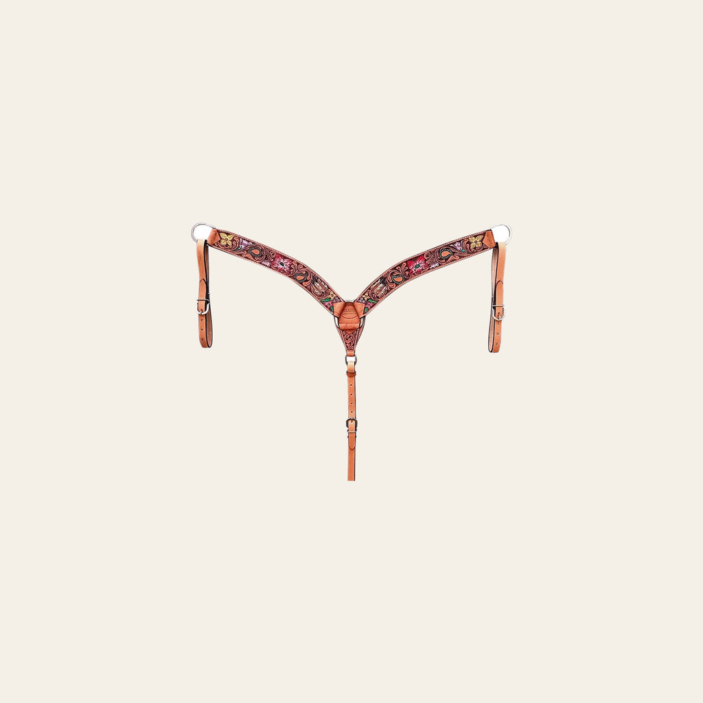 HILASON Western Horse Headstall Breast Collar Tack American Leather Tan | Set for Horses
