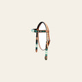 Hilason Western Horse Headstall Rawhide Braided American Leather Tan