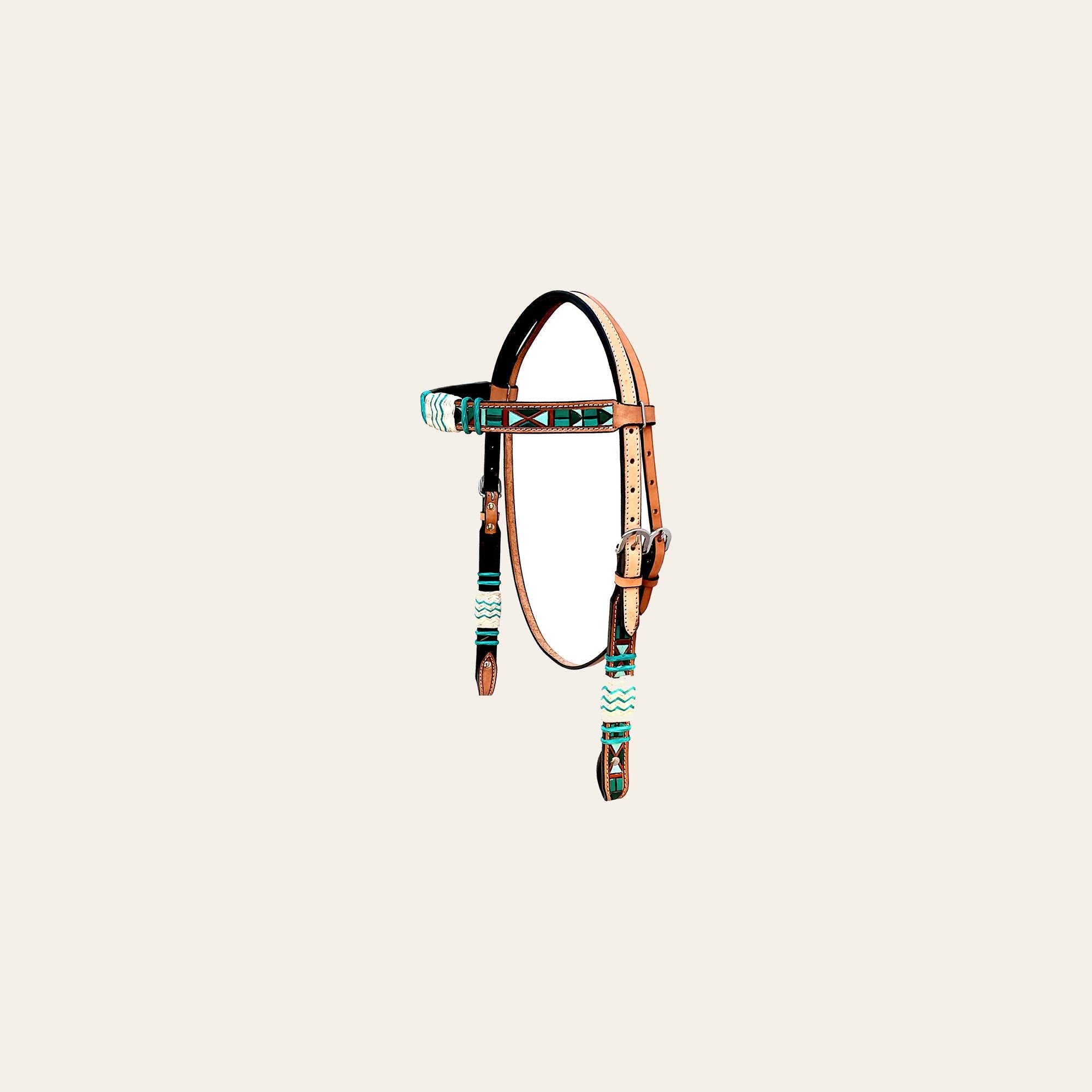 Hilason Western Horse Headstall Rawhide Braided American Leather Tan