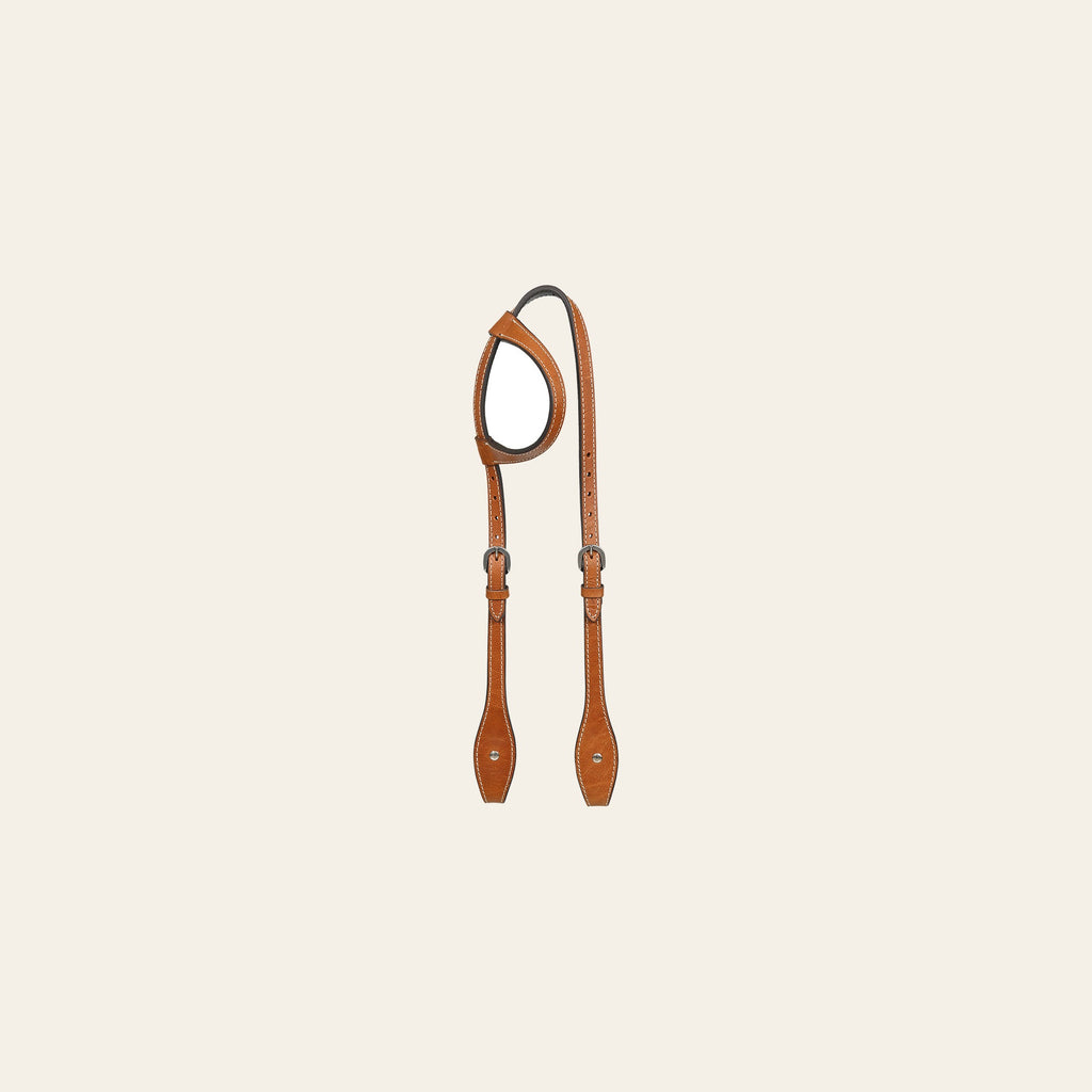 Hilason Western Horse Genuine Leather One Ear Headstall Bridle Engraved GS Concho Chestnut
