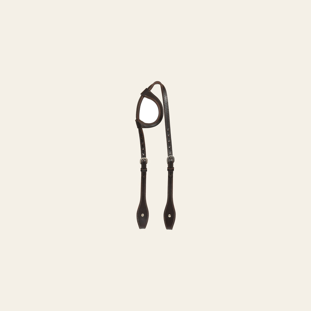 Hilason Western Horse Genuine Leather One Ear Headstall Bridle Engraved GS Concho Brown