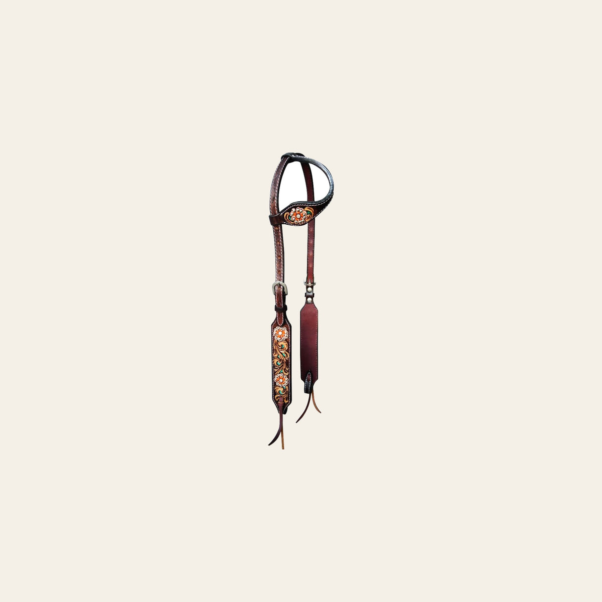 HILASON Western Horse Floral Headstall Breast Collar One American Leather Tack Set