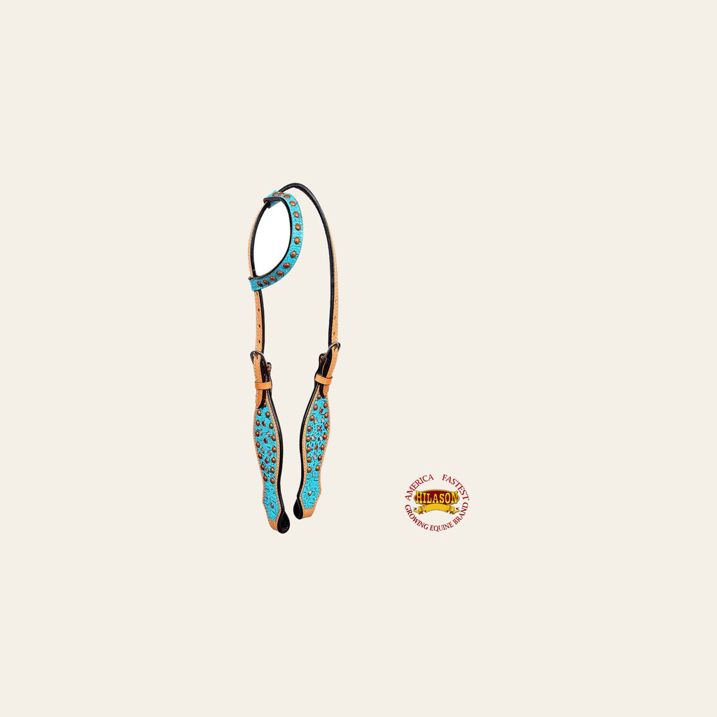 HILASON Western Horse One Ear Headstall Bridle American Leather Crocodile | for Horses Headstalls