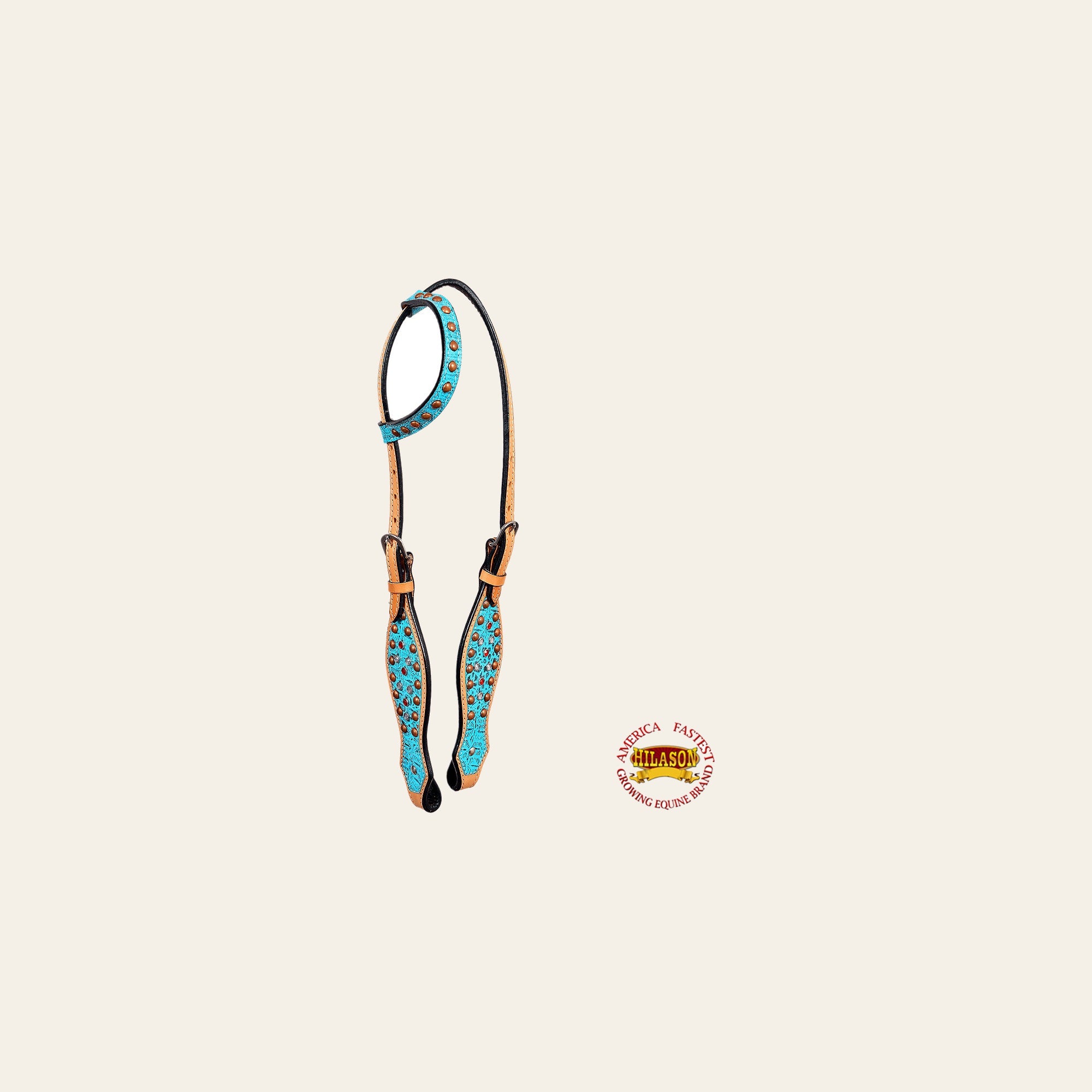 HILASON Western Horse One Ear Headstall Bridle American Leather Crocodile | for Horses Headstalls