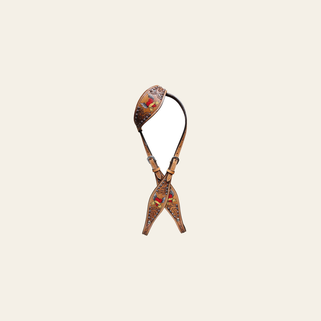 Hilason Western Horse One Ear Headstall Bridle American Leather Tan