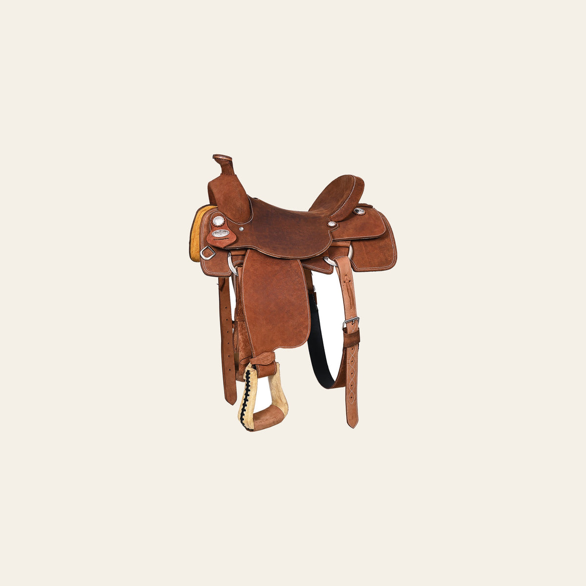 Hilason Western Horse Ranch Roping Roper Genuine Leather Saddle Brown