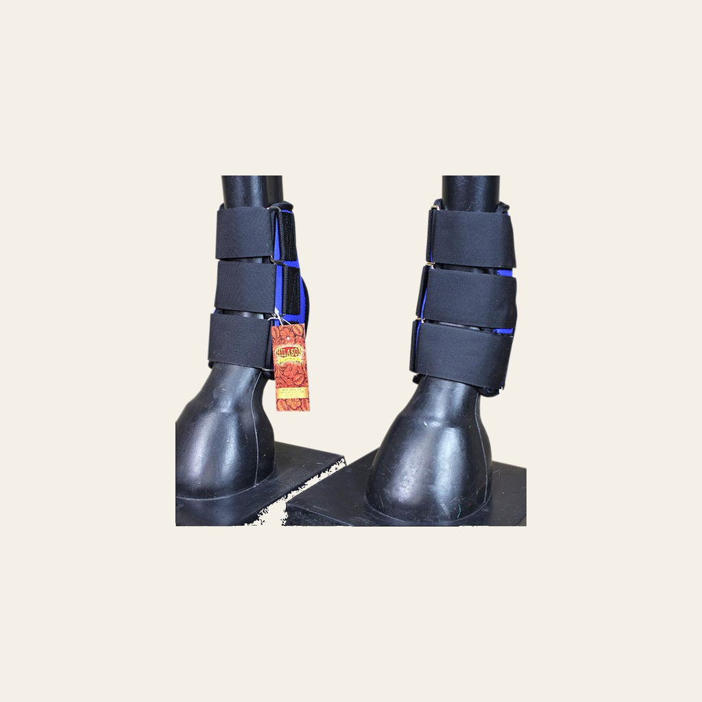 Hilason Western Horse Tack Leg Protection Deluxe Skid Boots - Blue