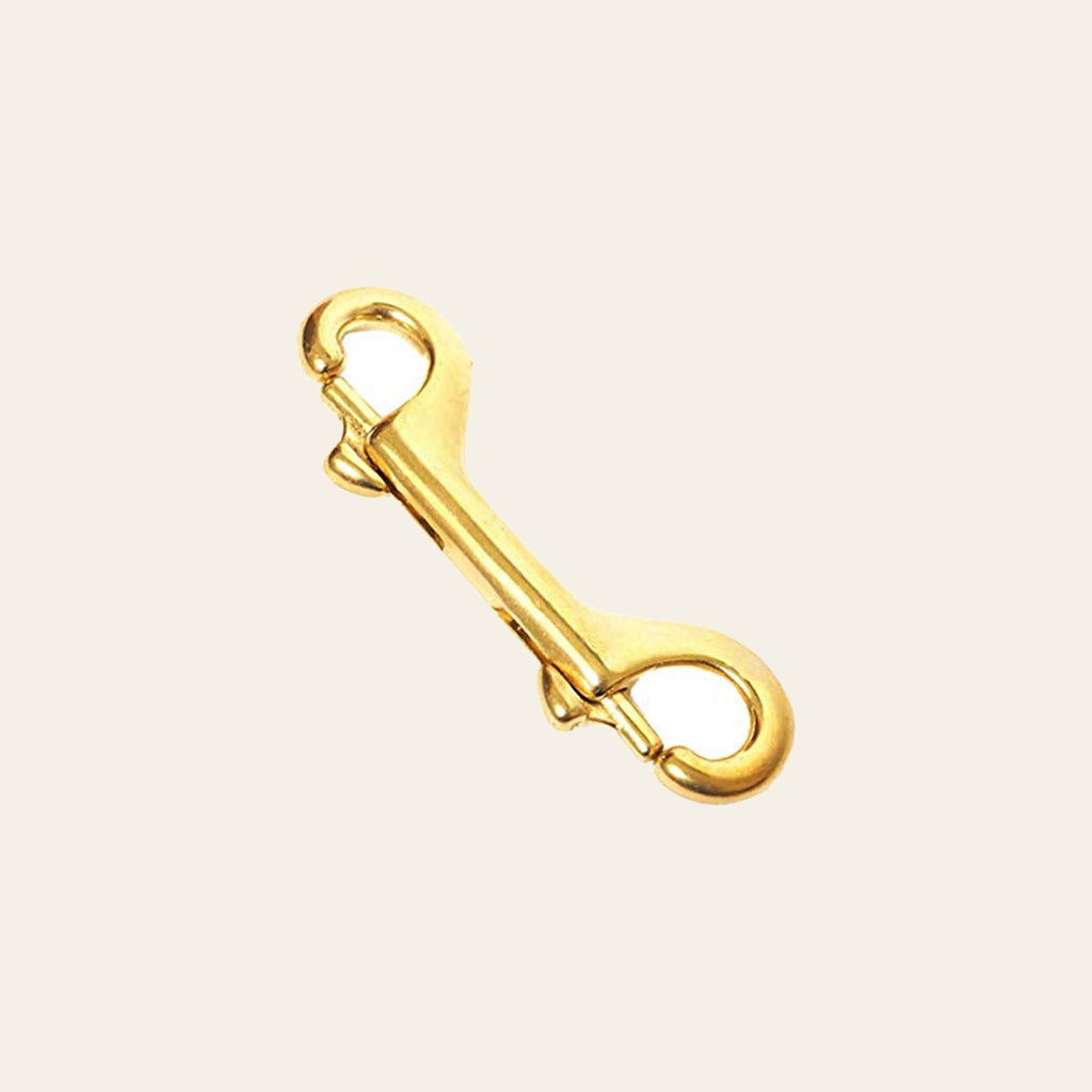 Hilason 3-1/2" Western Horse Tack Double End Snap – Heavy Duty Solid Brass Dual Bolt Snap