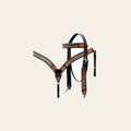 HILASON Western Leather Horse Headstall Breast Collar American Dark Brown Harness | Tack Set for Horses