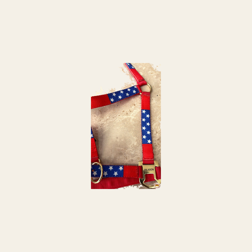 HILASON Western Horse Top Grade Nylon Comfortable & Flexible Halter US Flag