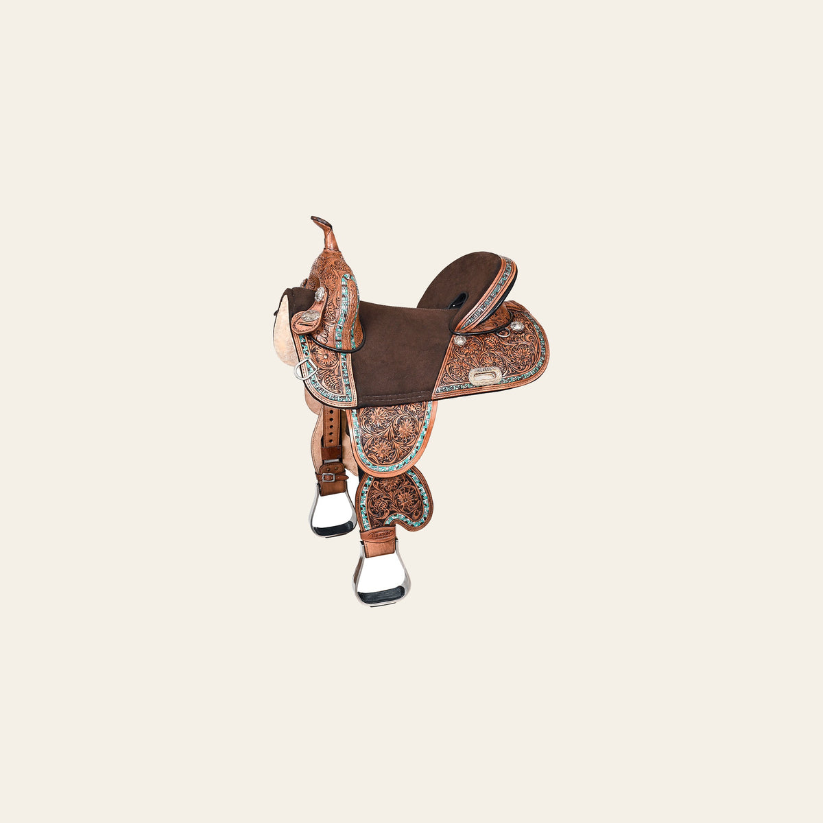 Hilason Western Horse Trail Barrel Racing American Leather Saddle Brown