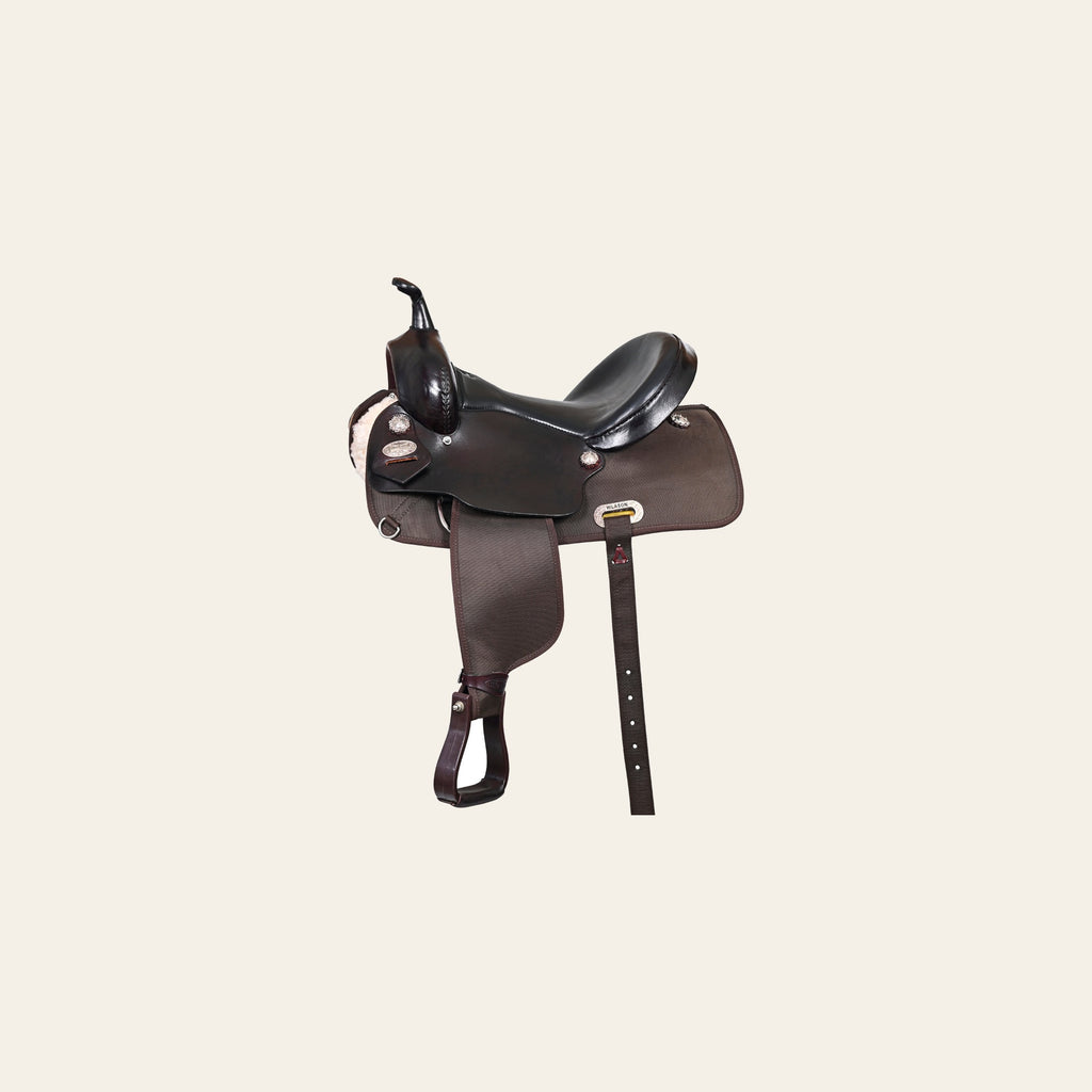 Hilason Horse Barrel Trail Pleasure Endurance Synthetic Saddle Brown